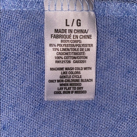 Aeropostale Light Blue Crochet Strap Tank Top - Picture 4 of 4